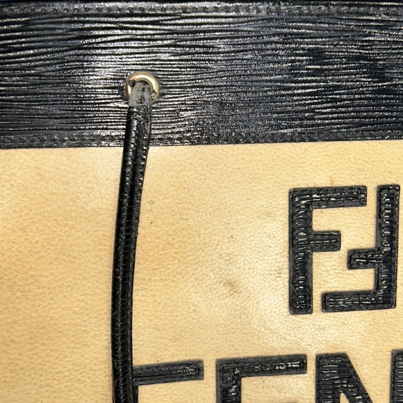 SUPER RARE VINTAGE 90s authentic LARGE Fendi embossed shopper tote OUTRAGEOUS - Picture 7 of 15